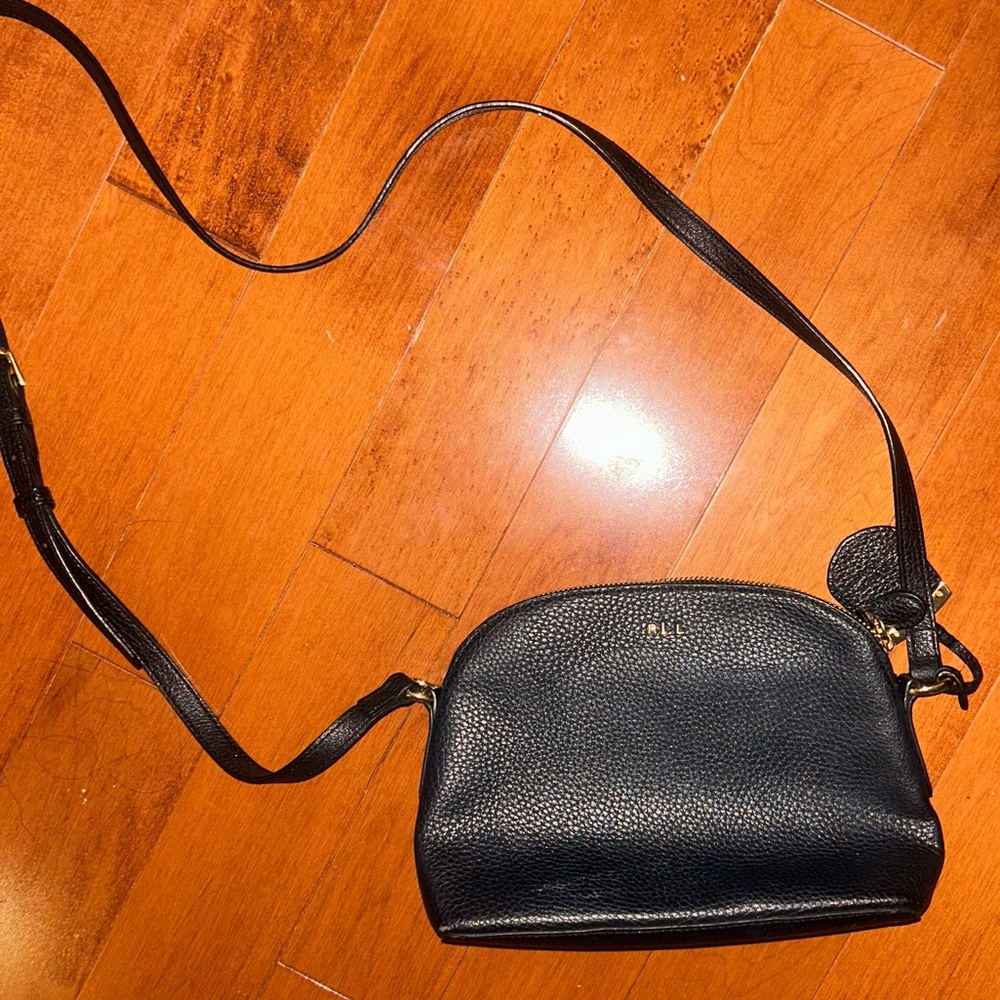 Lauren Ralph Lauren Black Leather Crossbody Bag